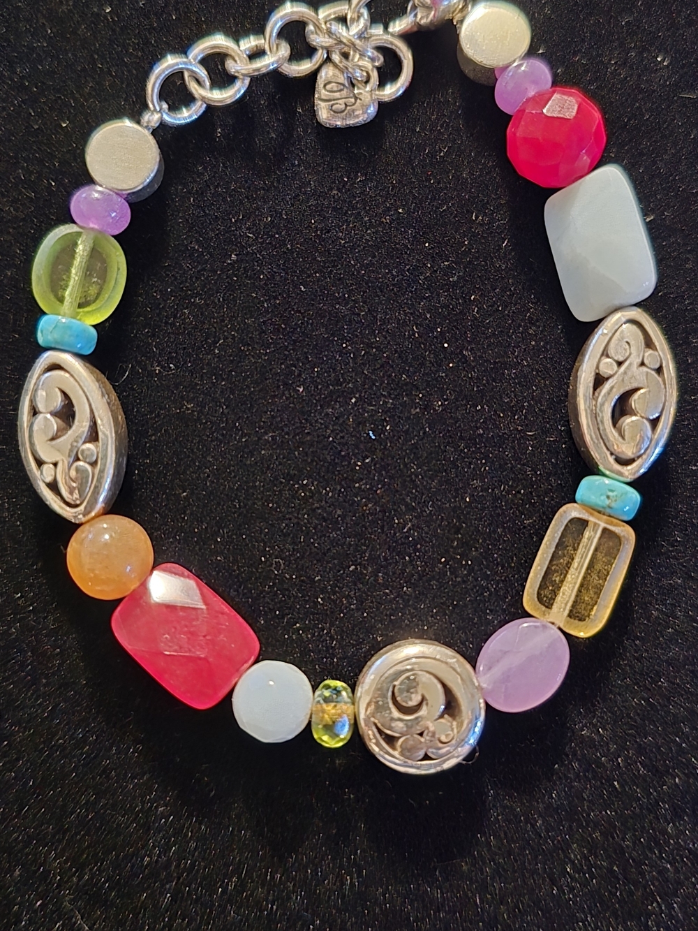 Vintage, Retired Brighton Contempo Multi-Color Bead & Glass Brace